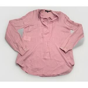 GUCCI WOMEN BLOUSE LONG SLEEVE TOP IN PINK 100% SILK SZ 36 US XXS
